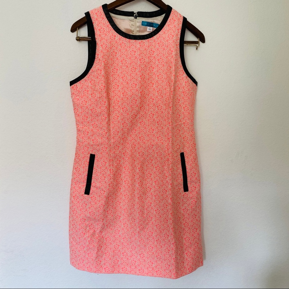 Pim + Larkin Coral Sheath Dress Leather Trim
